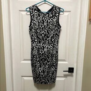 Zara | Basics | Black & White | Fitted | Sleeveless | Backless Dress | Size M